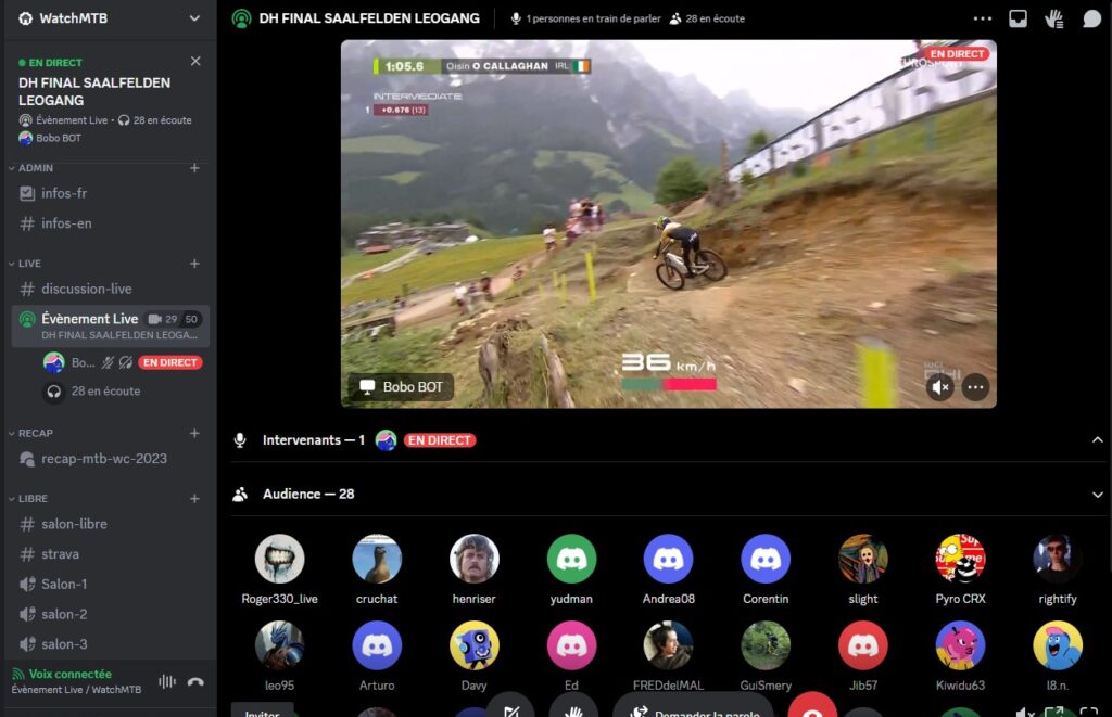 Live Discord course de VTT et DH